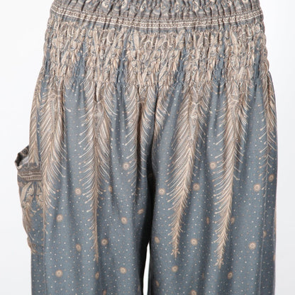 Feather Print Harem Pants