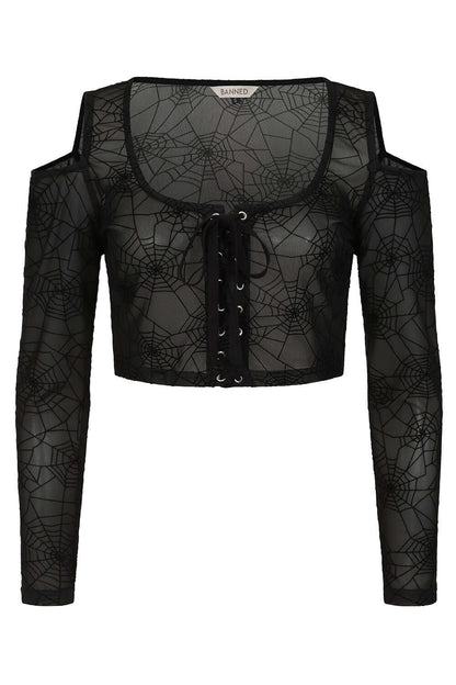 Banned Apparel Seraphina Mesh Top Black