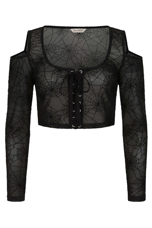 Banned Apparel Seraphina Mesh Top Black