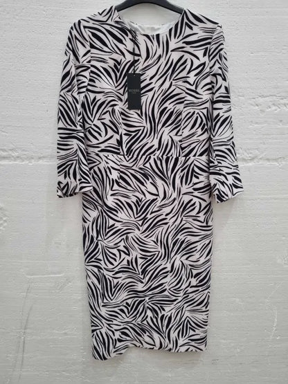 Hobbs London Navy Aleena Printed Dress Size: Uk 12