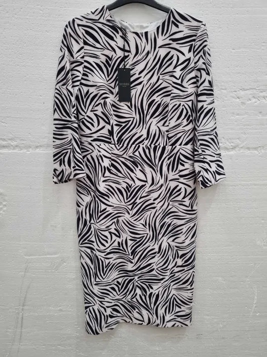 Hobbs London Navy Aleena Printed Dress Size: Uk 12