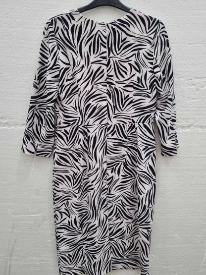 Hobbs London Navy Aleena Printed Dress Size: Uk 12