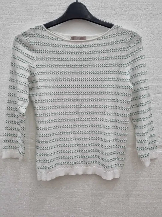Hobbs London Ecru Robin Stripe Jumper Size: Xsmall
