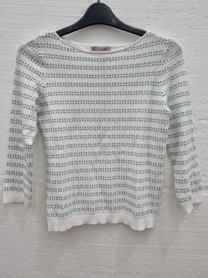 Hobbs London Ecru Robin Stripe Jumper Size: Xsmall