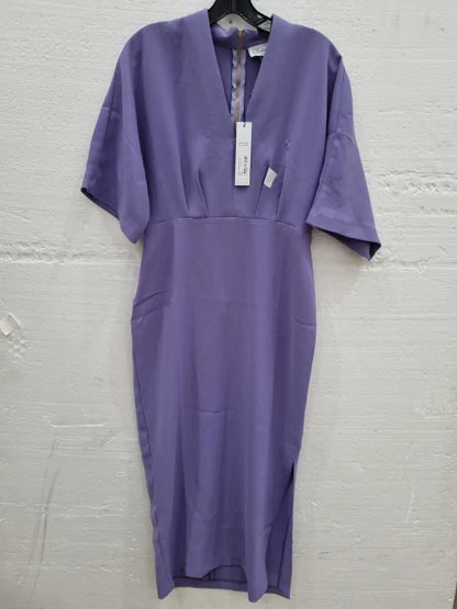 Closet London Lilac Purple Pencil Kimono Sleeves Midi Dress Size: Uk 10