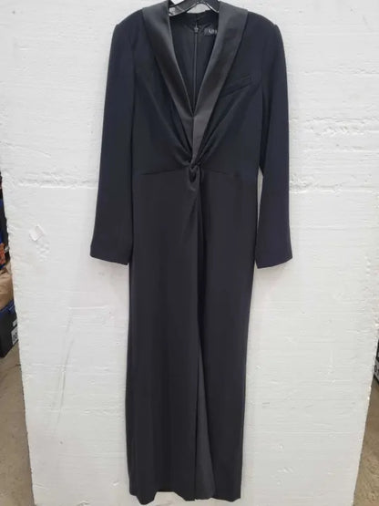 Lauren Ralph Lauren Black Slit Hem Maxi Dress Size: Uk 10