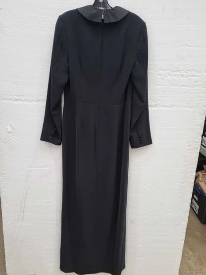 Lauren Ralph Lauren Black Slit Hem Maxi Dress Size: Uk 10