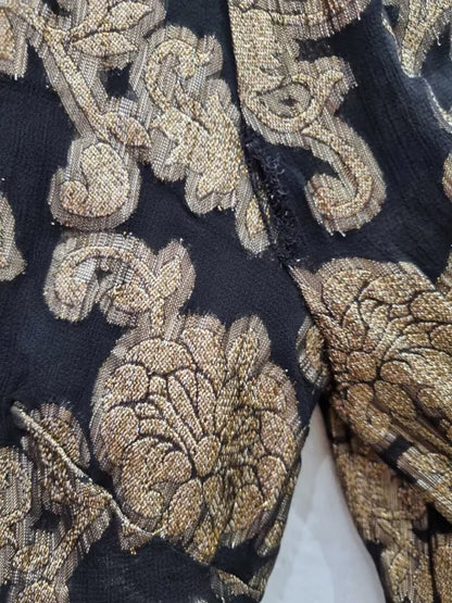Mint Velvet Black Jacquard Mini Dress Size: Uk 10
