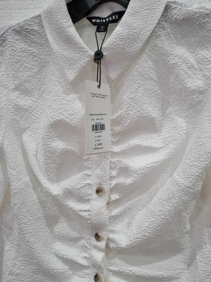 Whistles Willow Ruched Detail Top Size: Uk 6