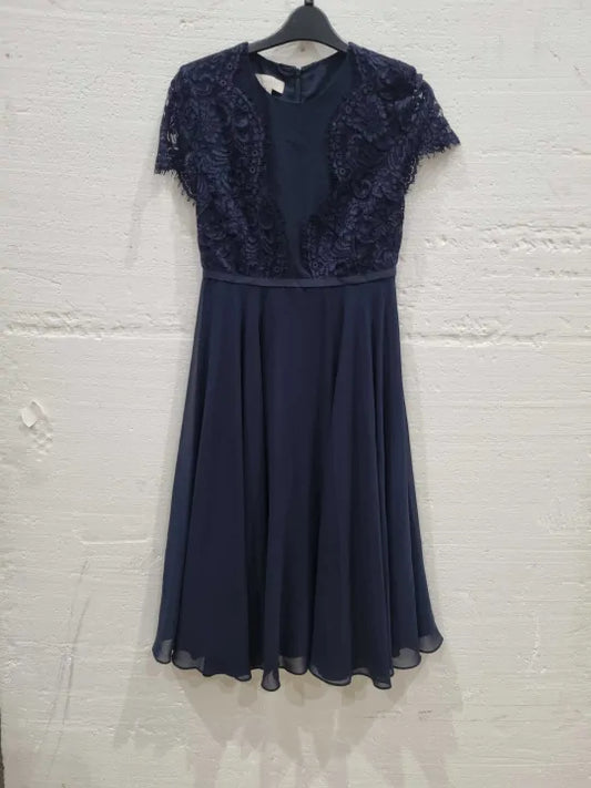 Hobbs Navy Blue Midi Dress Size: Uk 10