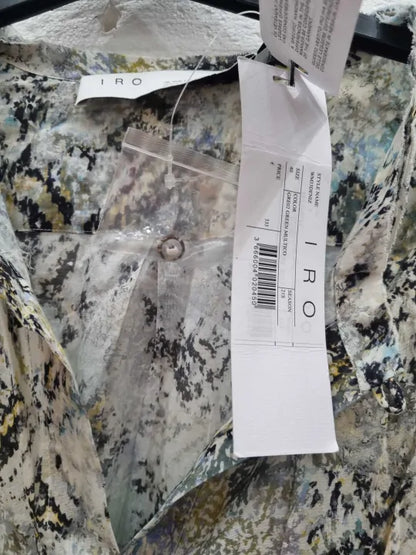 Iro Deniz Ruched Printed Cotton Mini Dress In Light Green Size: 40