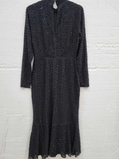 Whisthles Beaded Detail Midi Dress Size: Uk 10