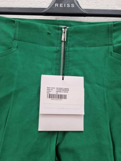 Victoria Beckham Zip Detail Legging In Green Size: UK 10