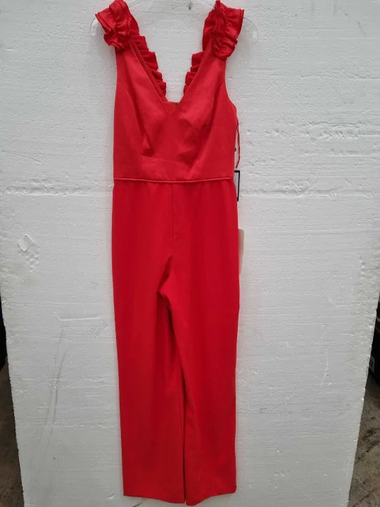 Adrianna Papell Satin Crepe Wide Leg Jumpsuits Size: Uk 10