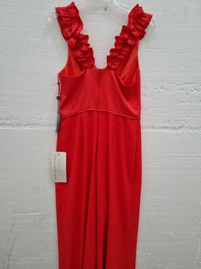 Adrianna Papell Satin Crepe Wide Leg Jumpsuits Size: Uk 10