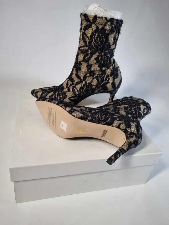 L K Bennett Black Lace Belle Ankle Boots Size: EU 36 / UK 3