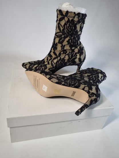 L K Bennett Black Lace Belle Ankle Boots Size: EU 36 / UK 3