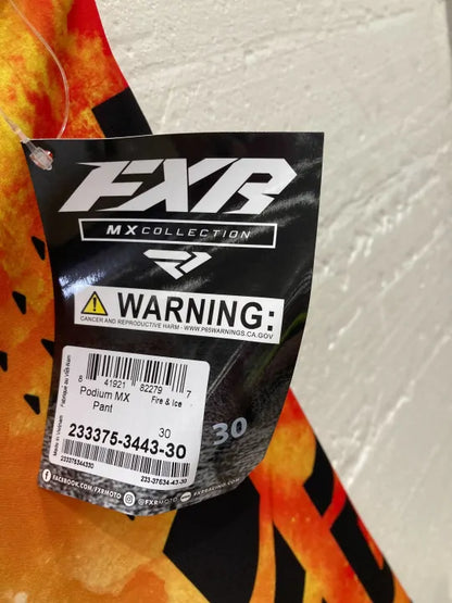 FXR Podium Mx Fire & Ice Blue Orange Mx Pants Size: 30 deal !!