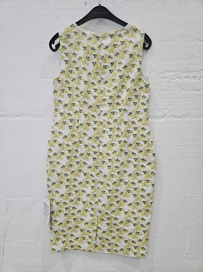 Gina Bacconi Yellow Isannah Jacquard Sheath Dress And Bolero Size: Blazer Uk 14 Dress Uk 12