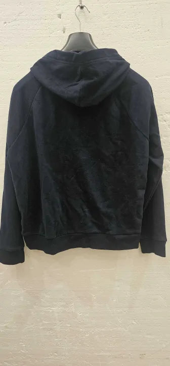 Navy Cotton Blend Logo Hoodie Size: L