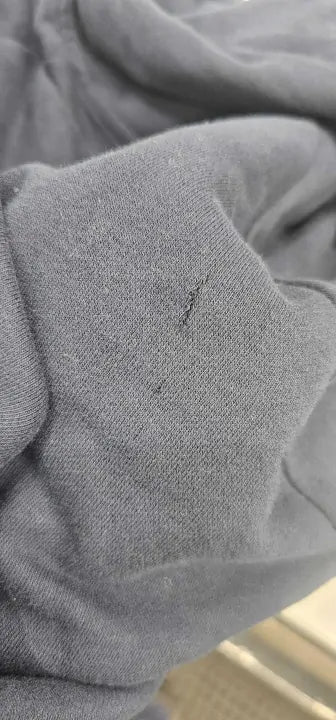 Navy Cotton Blend Logo Hoodie Size: L