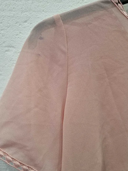 Reiss Pink Connie Low Back Blouse Size: Xsmall