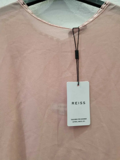 Reiss Pink Connie Low Back Blouse Size: Xsmall