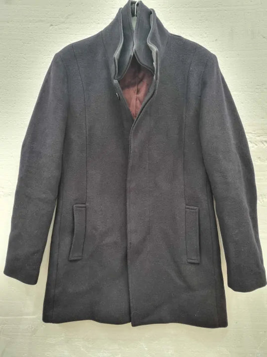 Gianni Feraud Charcoal Steinfield Wool Blend Coat Size: Medium