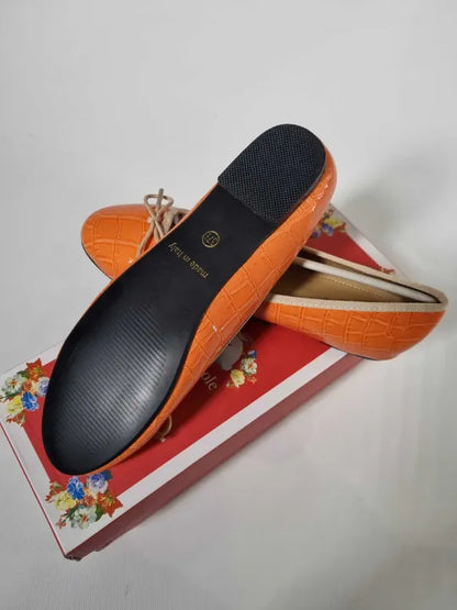 French Sole Amelia Croceffect Patentleather Ballet Flats Size: Uk 4.5