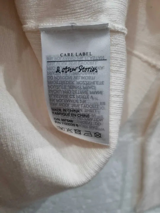 & Other Stories White Farida Necklace Detail Sweater Size: Small
