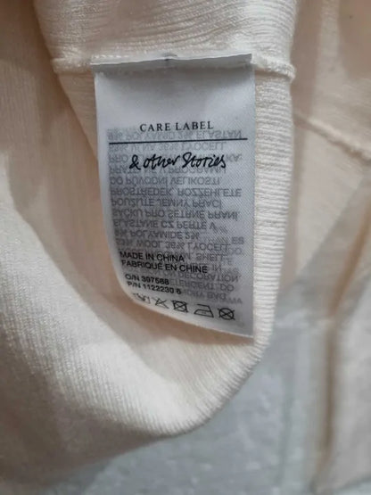 & Other Stories White Farida Necklace Detail Sweater Size: Small
