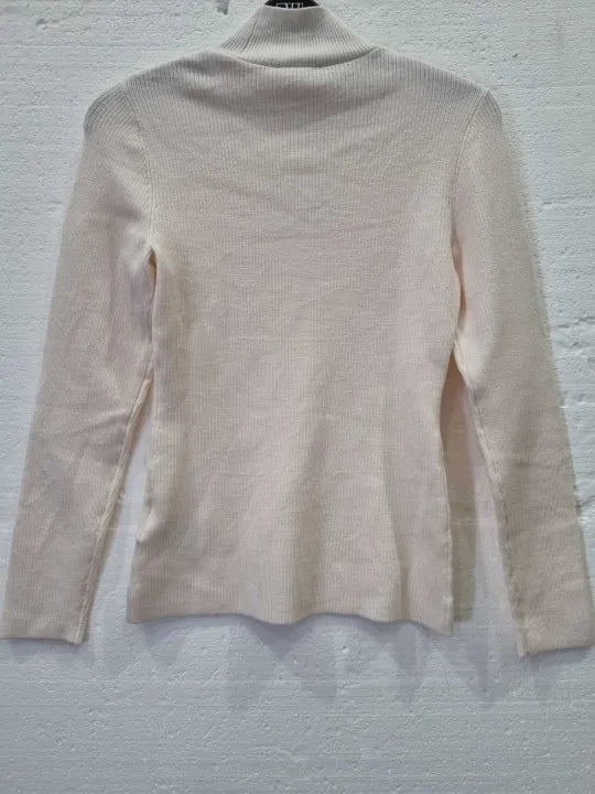 & Other Stories White Farida Necklace Detail Sweater Size: Small