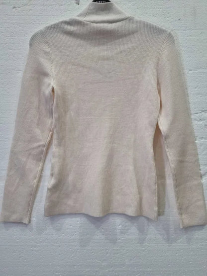& Other Stories White Farida Necklace Detail Sweater Size: Small