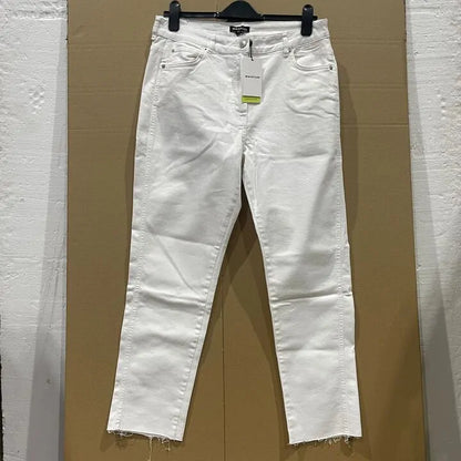 Whistles-007032993 White-32-White-White Stretch Slim Frayed Jeans Size: 32