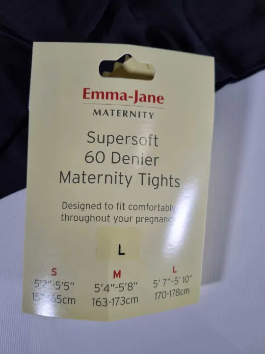 Emma Jane Supersoft Maternity Patterned 60 Denier Tights Size: Large