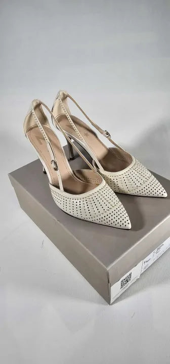 Marella Alessio Bianco Heels Size: 39