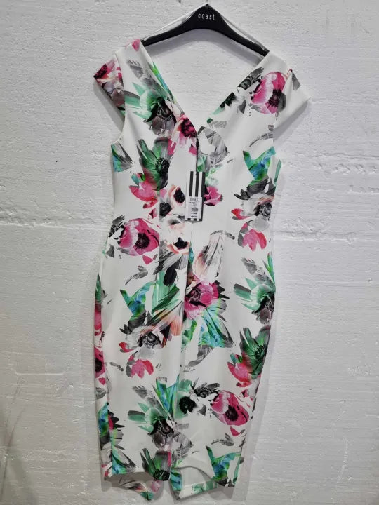 Coast Multi Coloured Rafaela Printed Shift Dress Size: Uk 14
