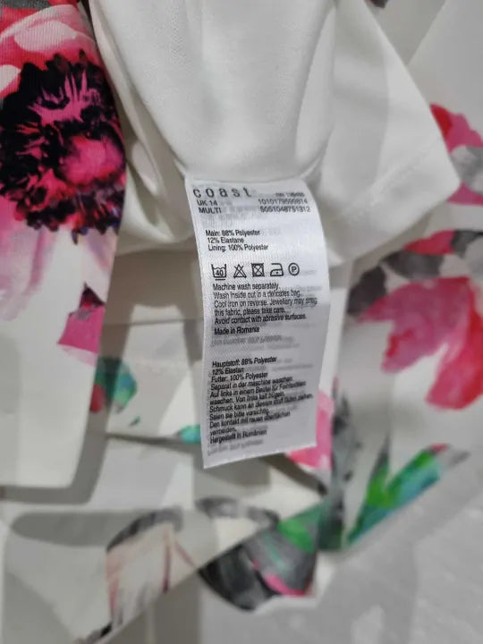 Coast Multi Coloured Rafaela Printed Shift Dress Size: Uk 14