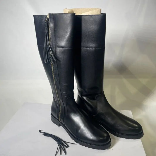 Oliver Sweeney-Meribelblk-7-Black-Women'S Black Meribel Leather Long Boots Size: Uk 7/ Eur 40