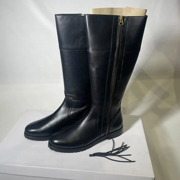 Oliver Sweeney-Meribelblk-7-Black-Women'S Black Meribel Leather Long Boots Size: Uk 7/ Eur 40