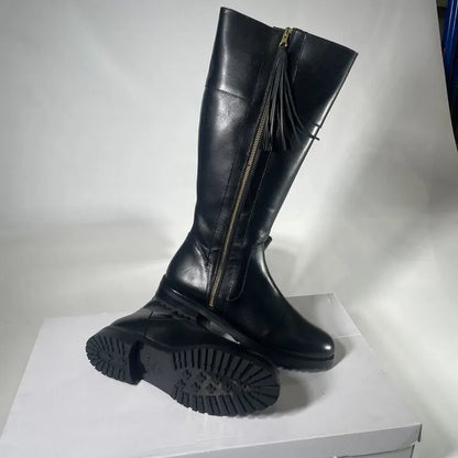 Oliver Sweeney-Meribelblk-7-Black-Women'S Black Meribel Leather Long Boots Size: Uk 7/ Eur 40