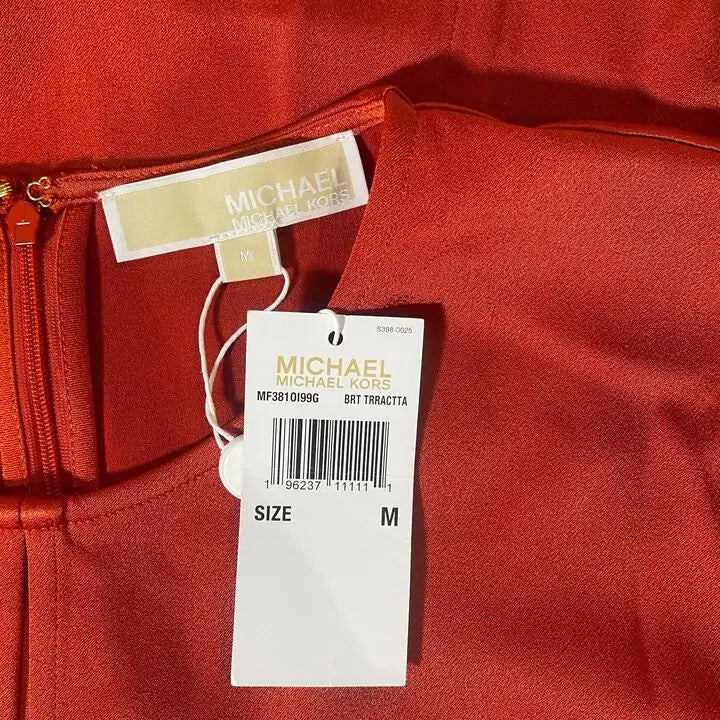 Michael Kors-Mf381Oi99G 887-M-Orange Flutter Midi Dress Size: Medium