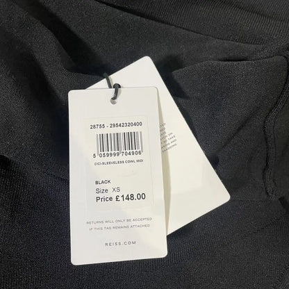 Reiss-29542320-Xs-Black-Black Cici Roll Neck Midi Dress Size: Xs