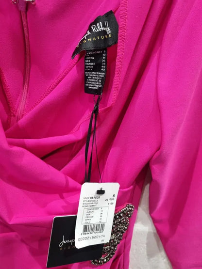 Joseph Ribkoff Pink Fitted Midi Dress Size: Uk 8