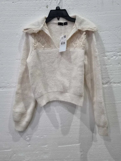 Mango Ecru Openwork-Knit Jumper Size: Xsmall