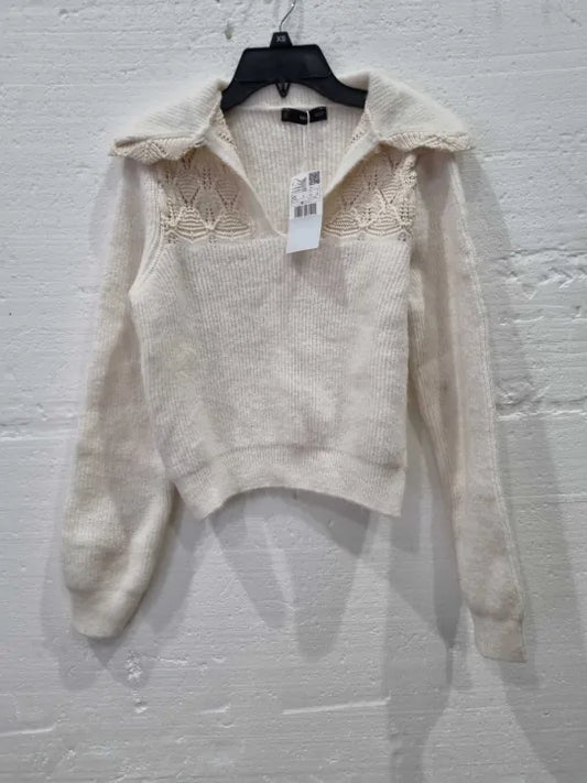 Mango Ecru Openwork-Knit Jumper Size: Xsmall