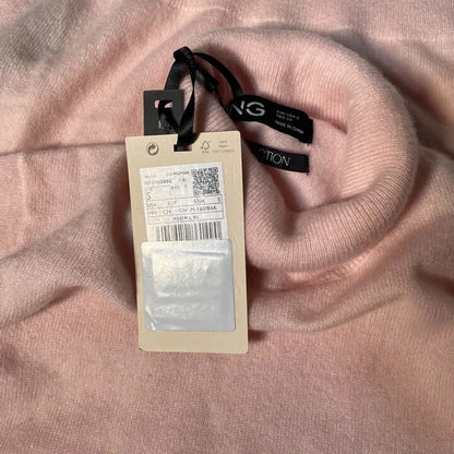 Mango-57005802-81-20-Pink-Pastel Pink Cashmere Turtleneck Jumper Size: Small