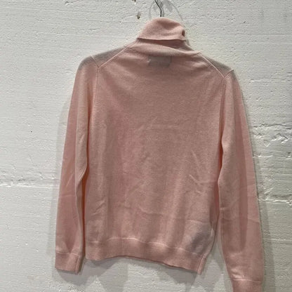 Mango-57005802-81-20-Pink-Pastel Pink Cashmere Turtleneck Jumper Size: Small