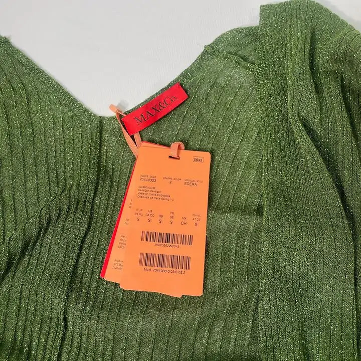 Max&Co.-7344033003 Edera Green-S-Green-Green Edera Cardigan Size: Small
