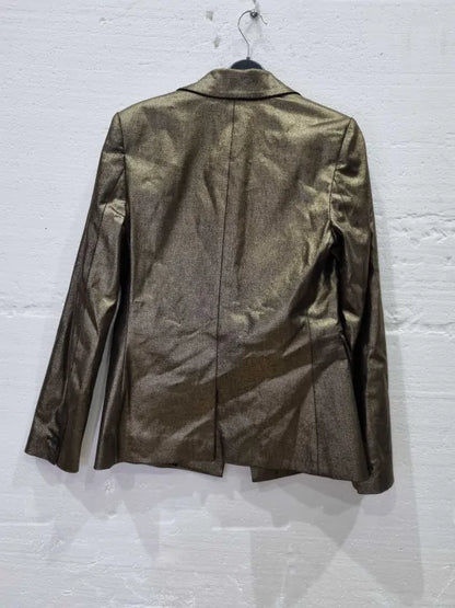 Allsaints Gold Micah Tailored Blazer Size: Uk 8